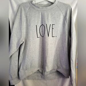 Rae Dunn Gray Love Sweatshirt Size:M